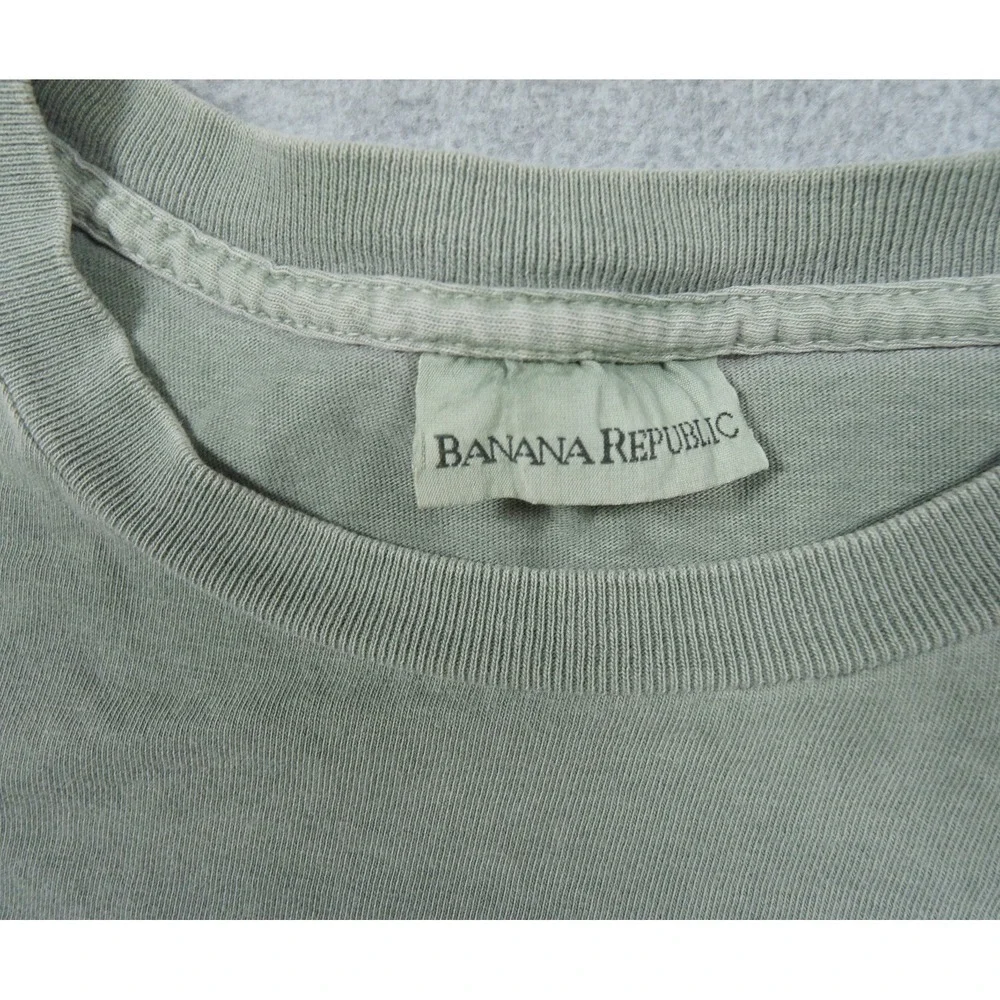 Vintage Banana Republic Shirt Mens XLarge Green Short Sleeve 90s Tee Safari